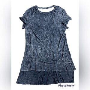 POL black acid wash tunic top